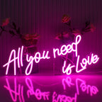 All You Need Is Love 5V USB LED neon sign – Pink 50x21cm