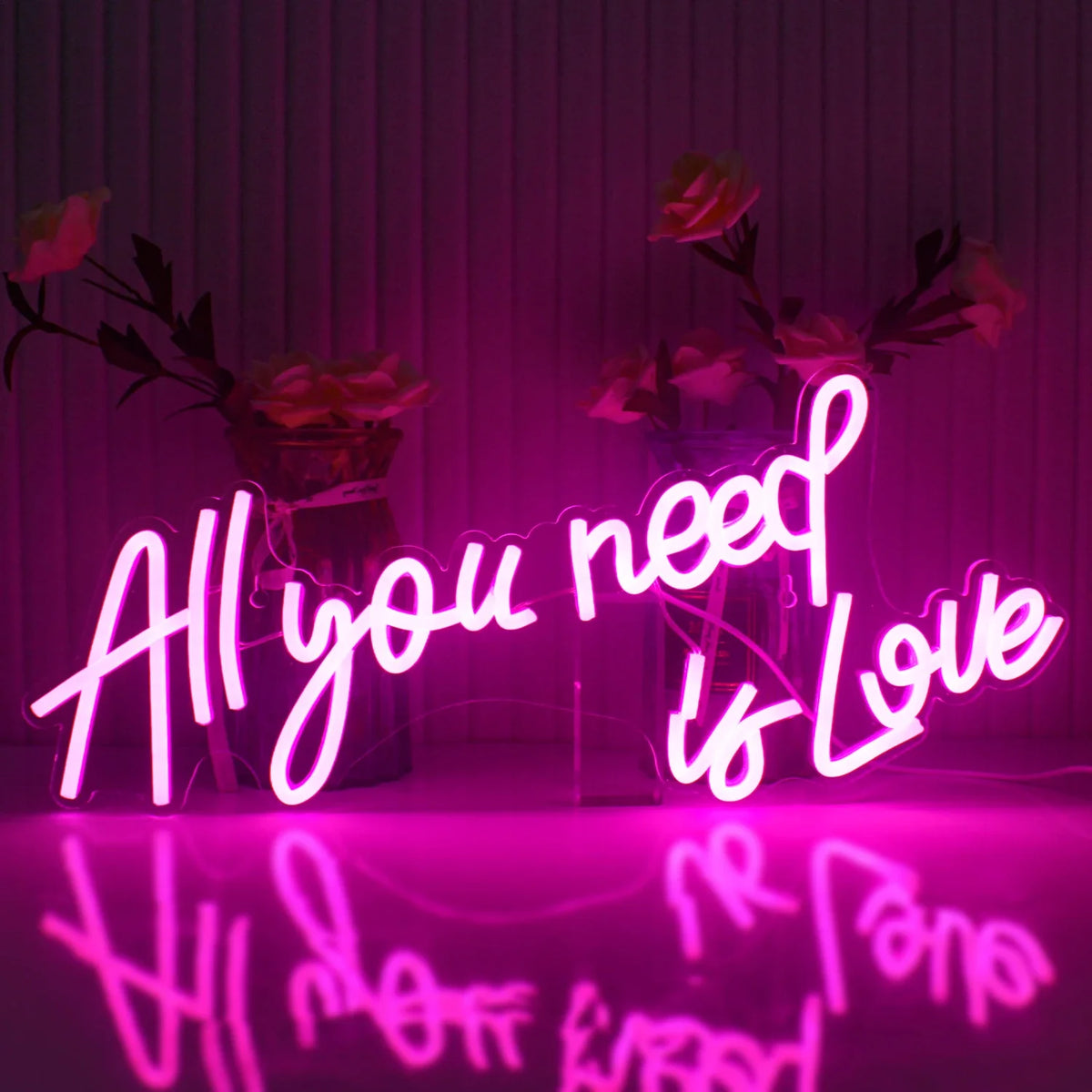 All You Need Is Love 5V USB LED neon sign – Pink 50x21cm
