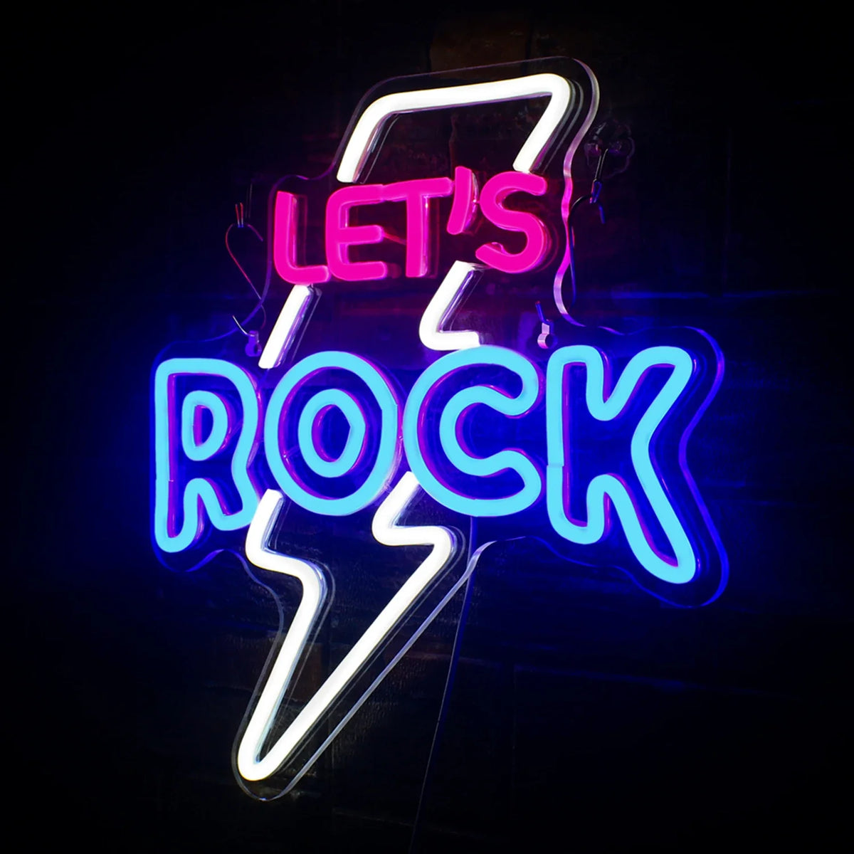Enseigne néon LED USB 5 V Let's Rock