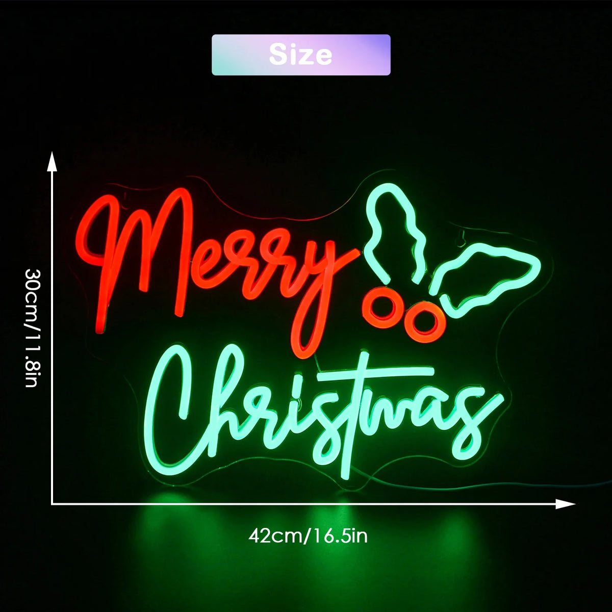 Enseigne néon LED USB 5 V Merry Christmas