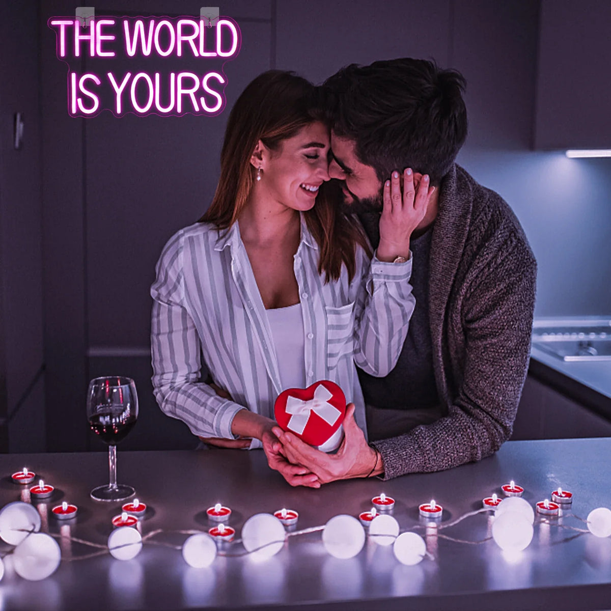 Enseigne néon LED USB 5 V The World Is Yours