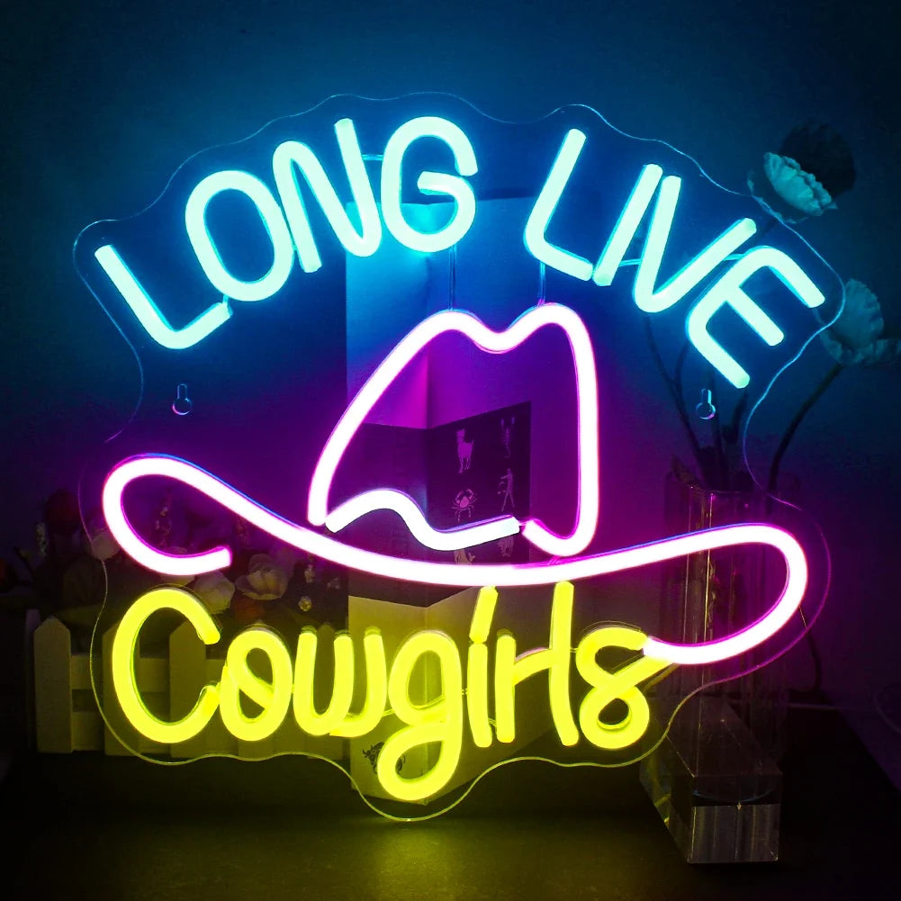 Long Live Cowgirls 5V USB LED neon sign – 33x32cm