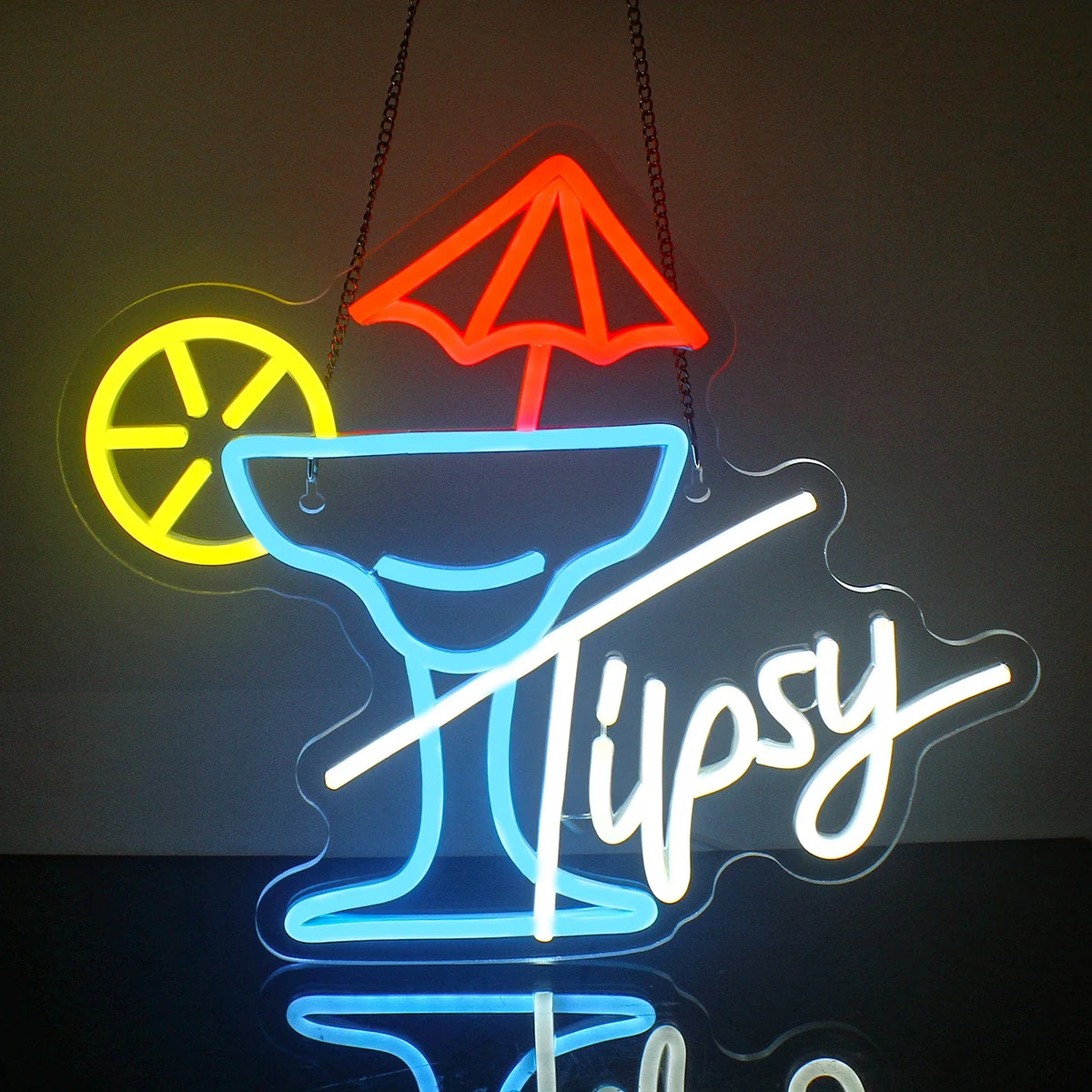 Tipsy Cocktail Glass 5V USB LED neon sign – 33x30cm