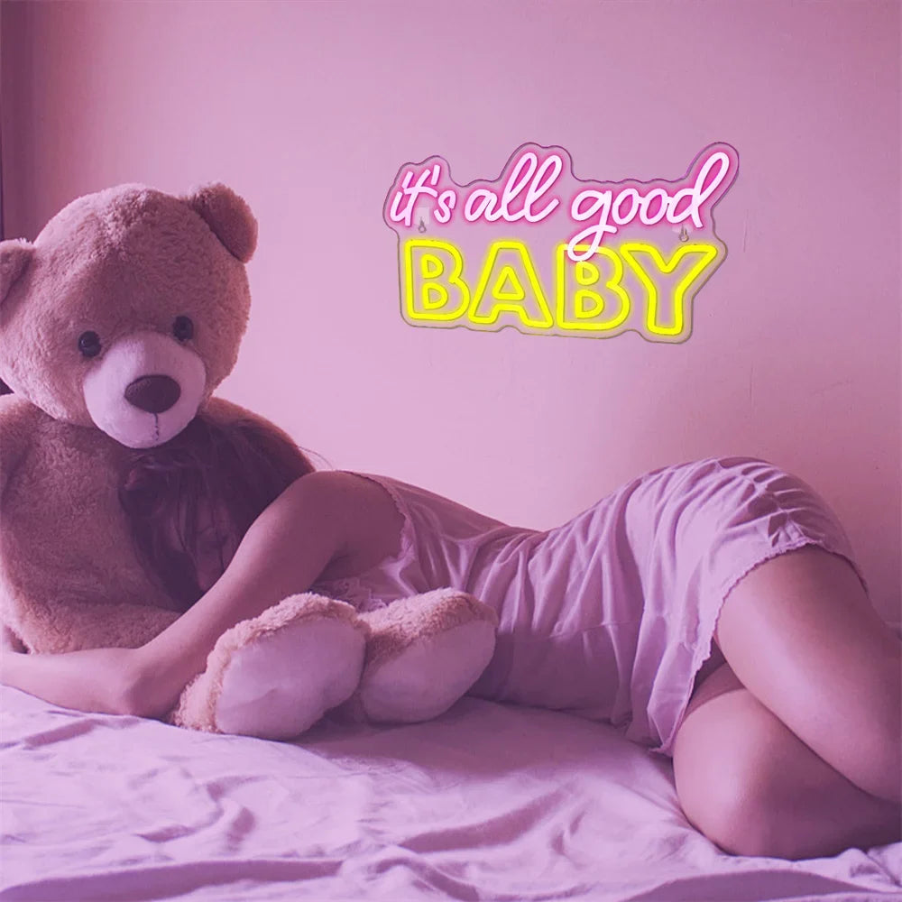 Enseigne néon LED USB 5 V It's All Good Baby