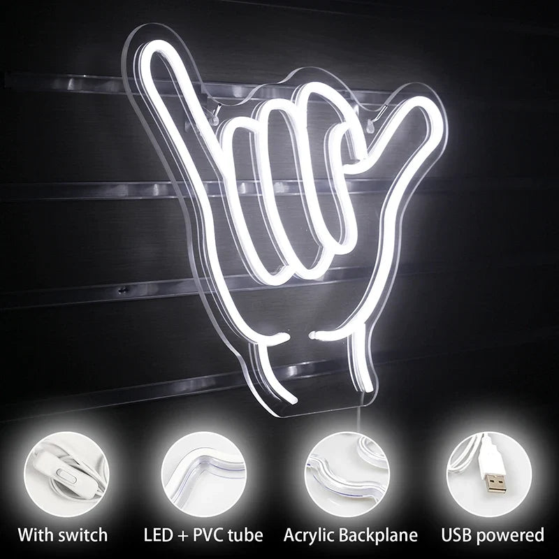 Encouraging Hand Gesture 5V USB LED neon sign