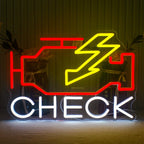Enseigne néon LED USB 5 V Check Engine — 40 × 32 cm