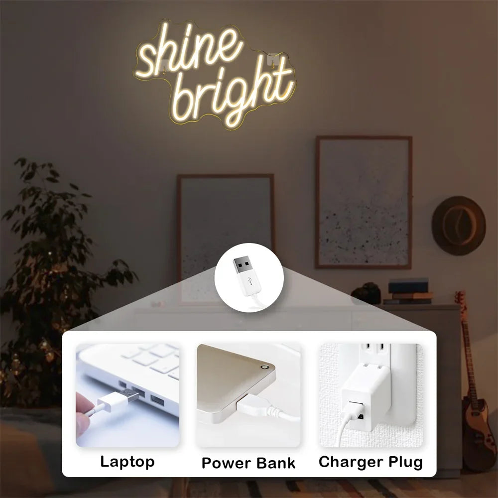 Shine Bright 5V USB LED neon sign
