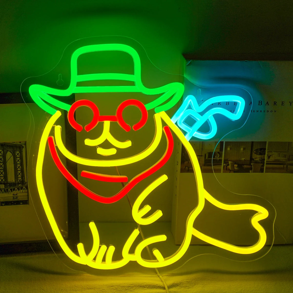 Cowboy Cat 5V USB LED neon sign – 34x32cm