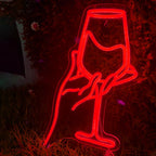 Red Wine Glass 5V USB LED neon sign