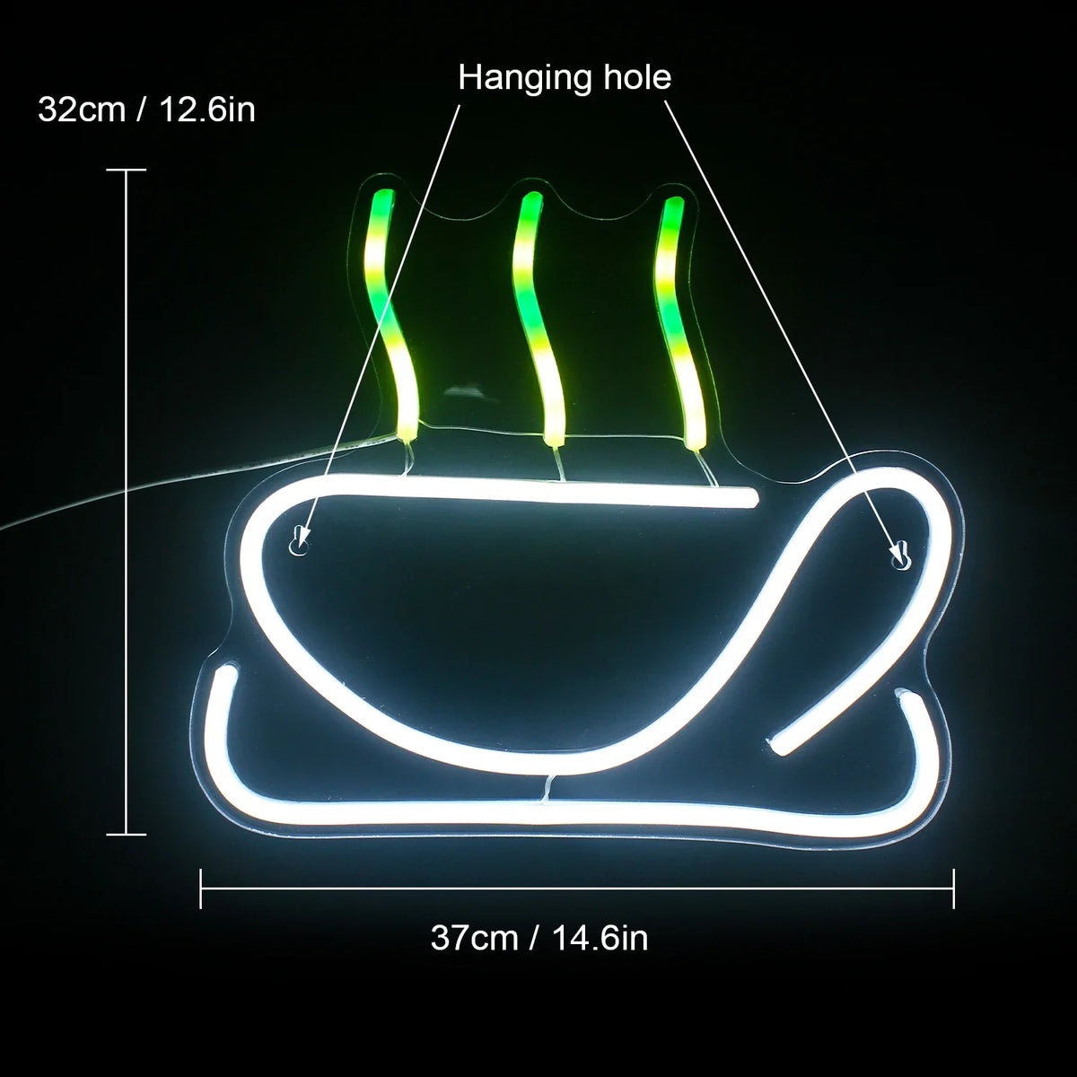 Enseigne néon LED USB 5 V Coffee multicolore