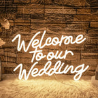 Enseigne néon LED USB 5 V Welcome to our Wedding — blanc chaud