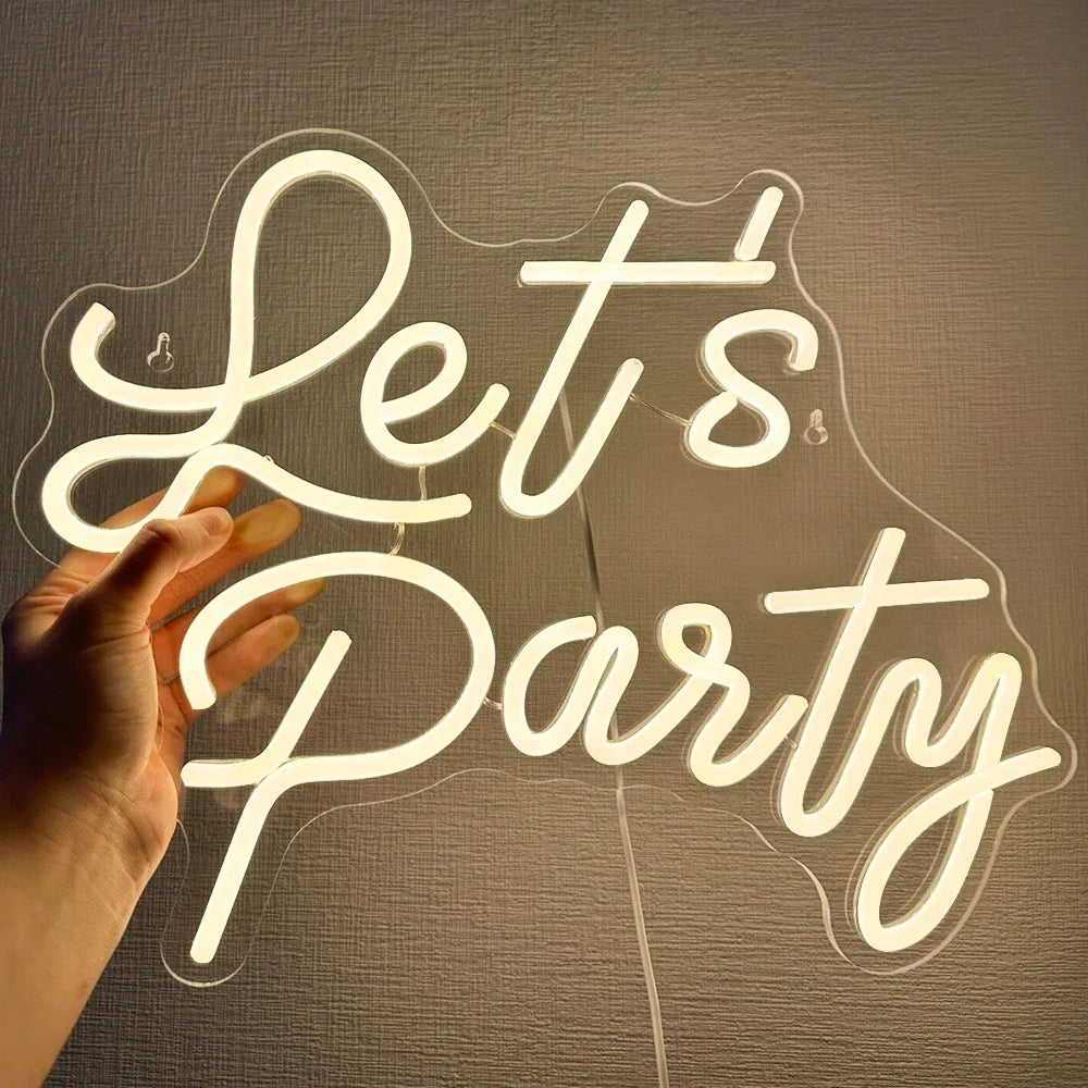 Enseigne néon LED USB 5 V Let's Party