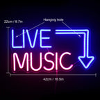 Enseigne néon LED USB 5 V Live Music
