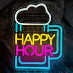 Enseigne néon LED USB 5 V Chope de bière « Happy Hour »