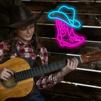 Cowboy Boot and Hat 5V USB LED neon sign