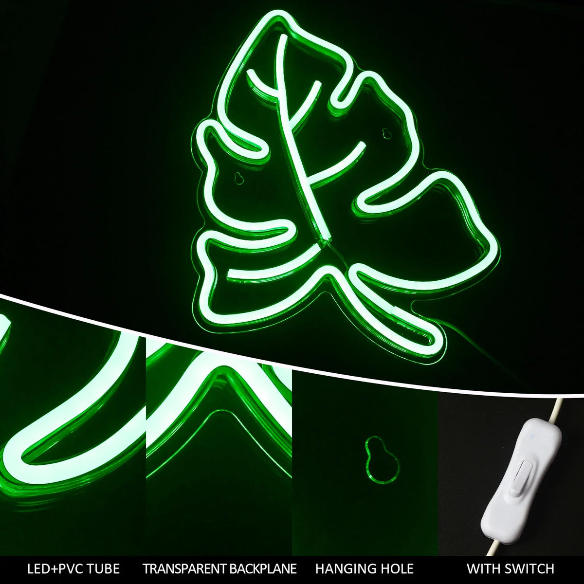 Green Leaf 5V USB LED neon sign