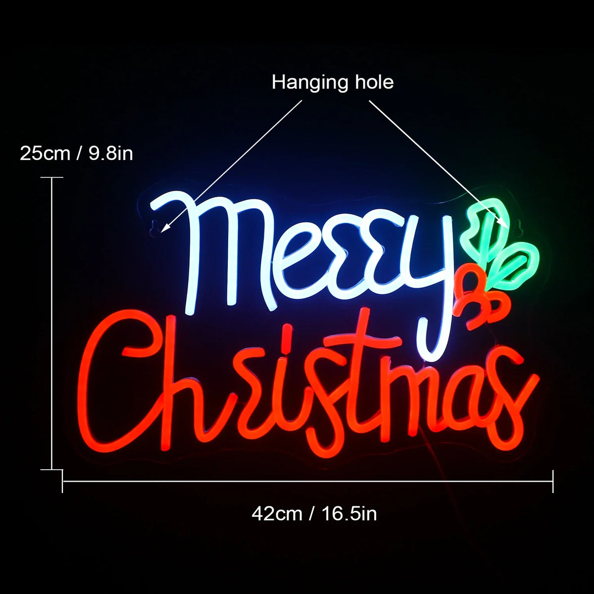 Enseigne néon LED USB 5 V Merry Christmas