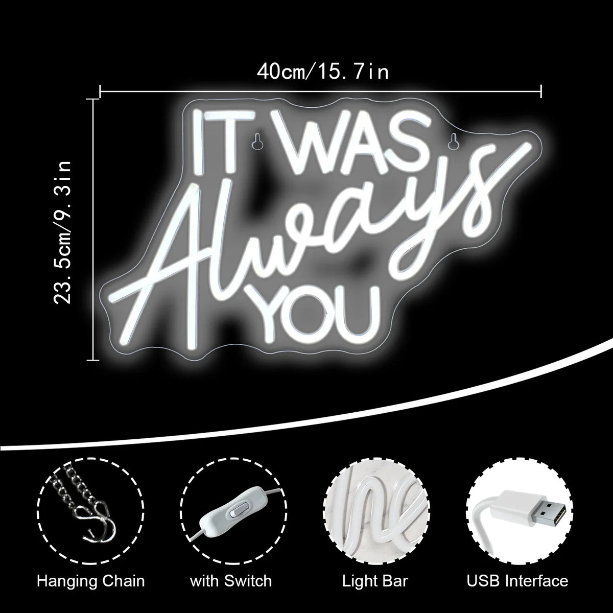 It Was Always You 5V USB LED neon sign