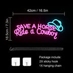 Enseigne néon LED USB 5 V Save A Horse Ride a Cowboy