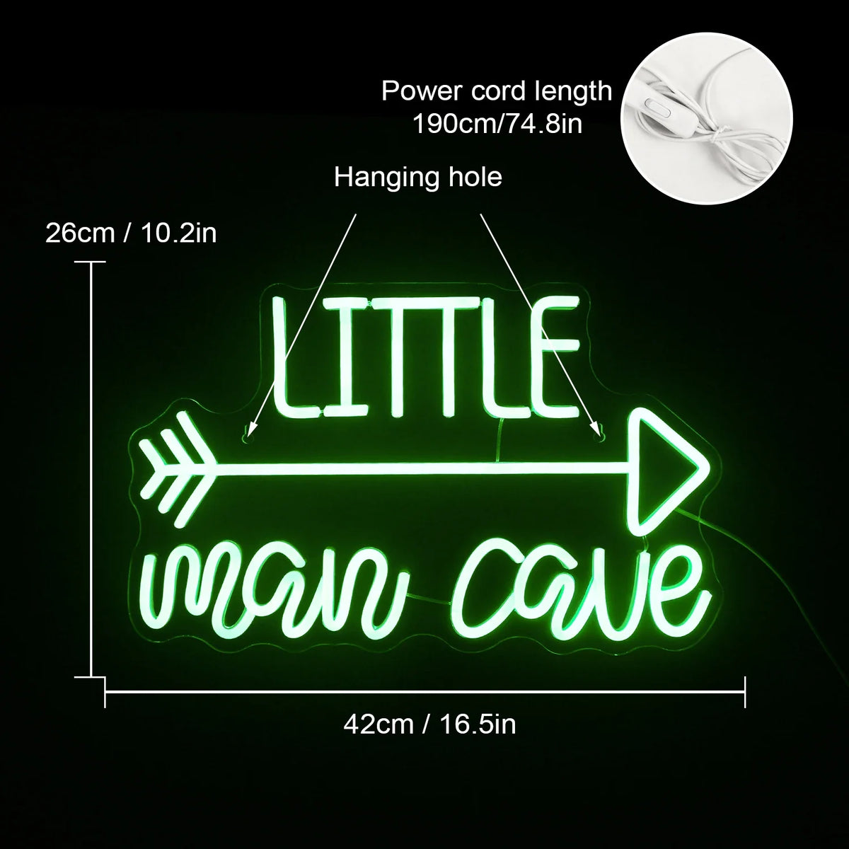 Little Man Cave 5V USB LED neon sign