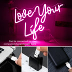 Enseigne néon LED USB 5 V Love Your Life