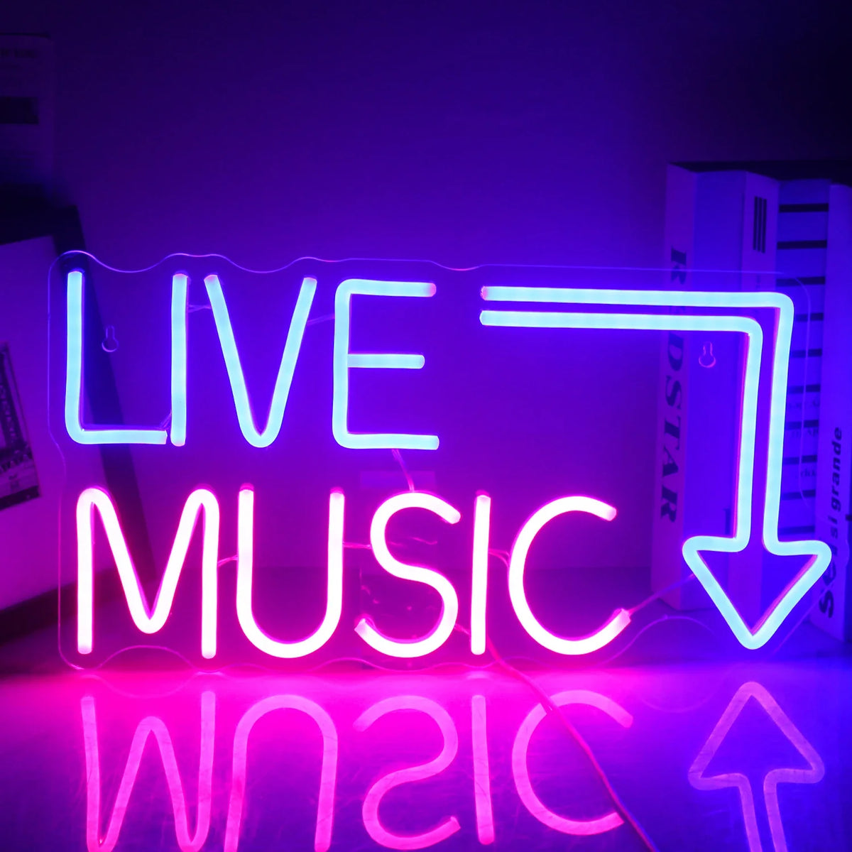 Enseigne néon LED USB 5 V Live Music