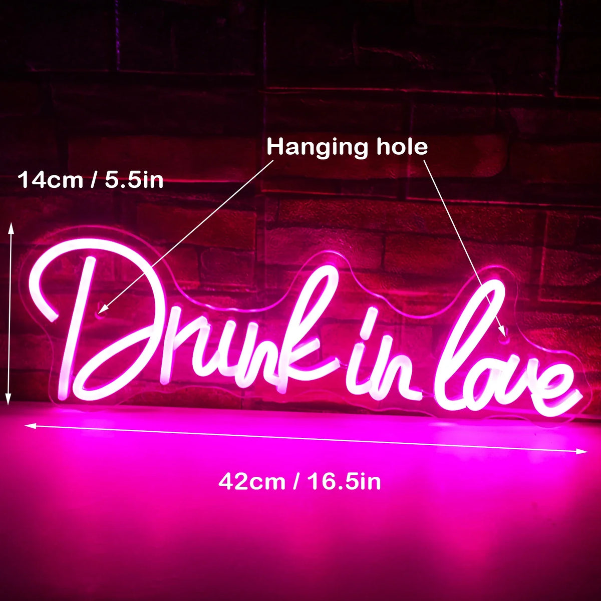 Drunk In Love 5V USB LED neon sign