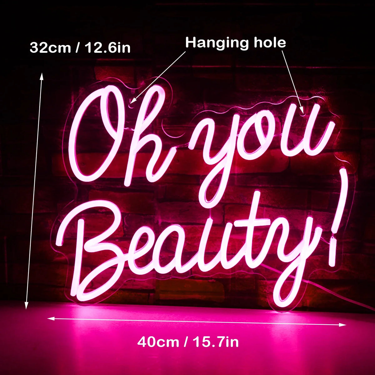 Enseigne néon LED USB 5 V Oh You Beauty