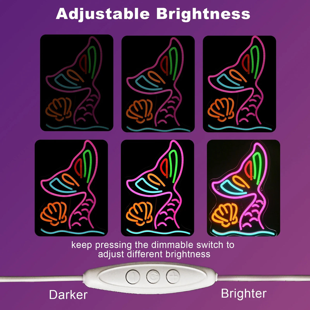 Mermaid Tails 5V USB LED neon sign