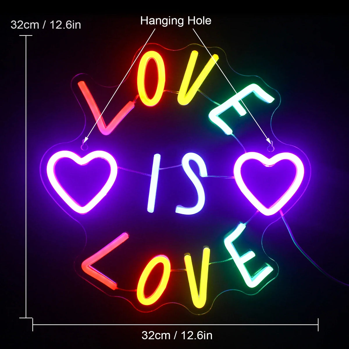 Love Is Love 5V USB LED neon sign
