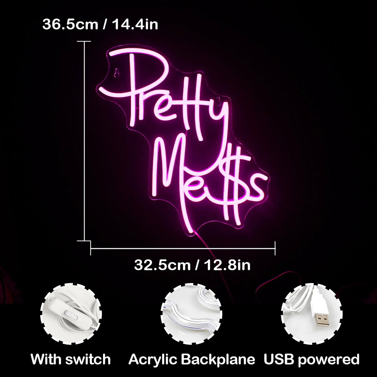 Pretty Mess 5V USB LED neon sign
