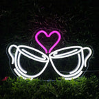 Coffee Cheers Heart 5V USB LED neon sign