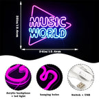 Enseigne néon LED USB 5 V Music World