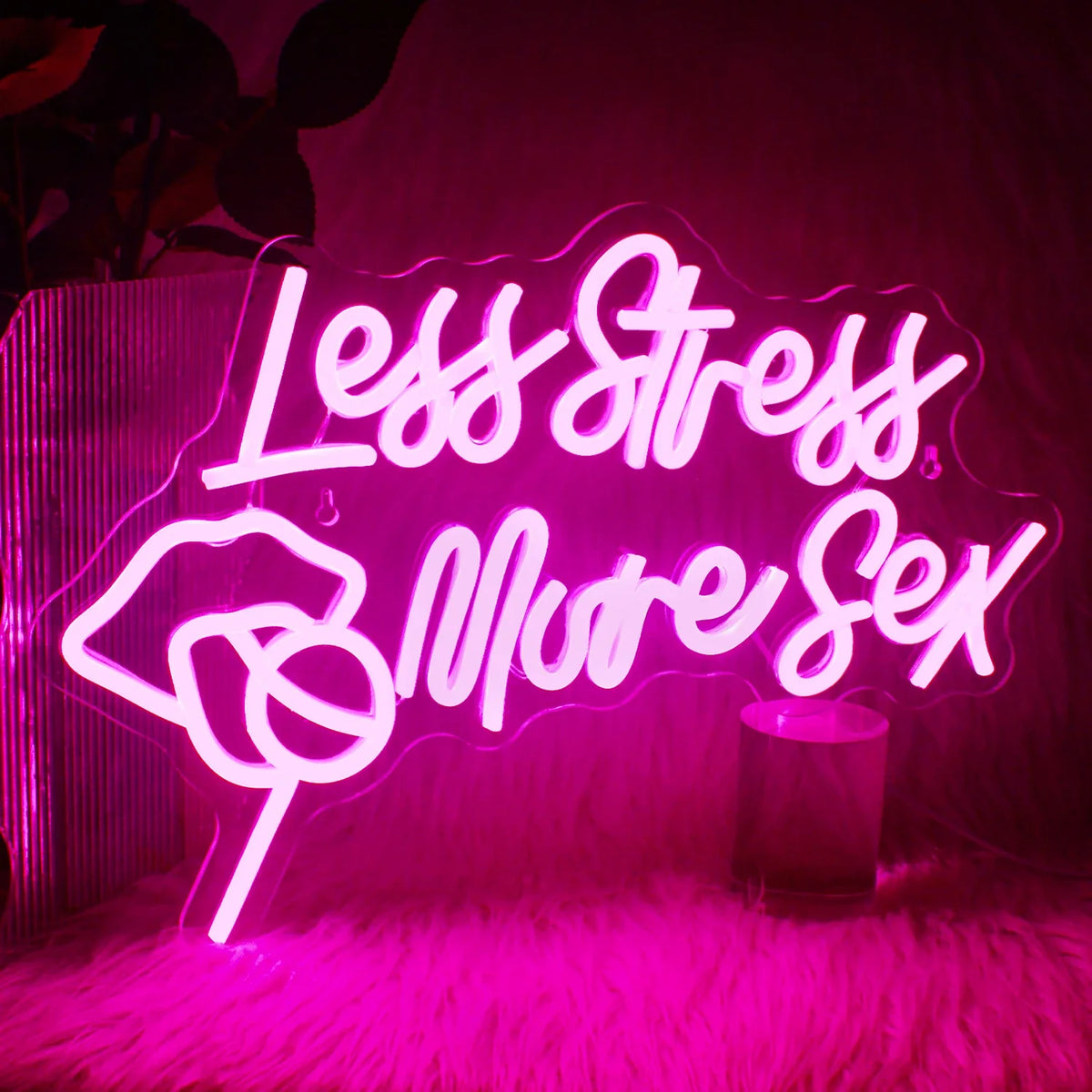 Enseigne néon LED USB 5 V Less Stress More Sex