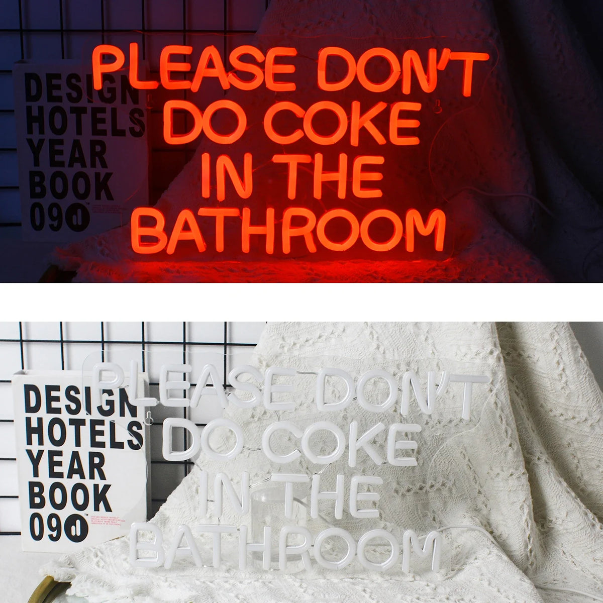 Enseigne néon LED USB 5 V Please Don't Do Coke in the Bathroom