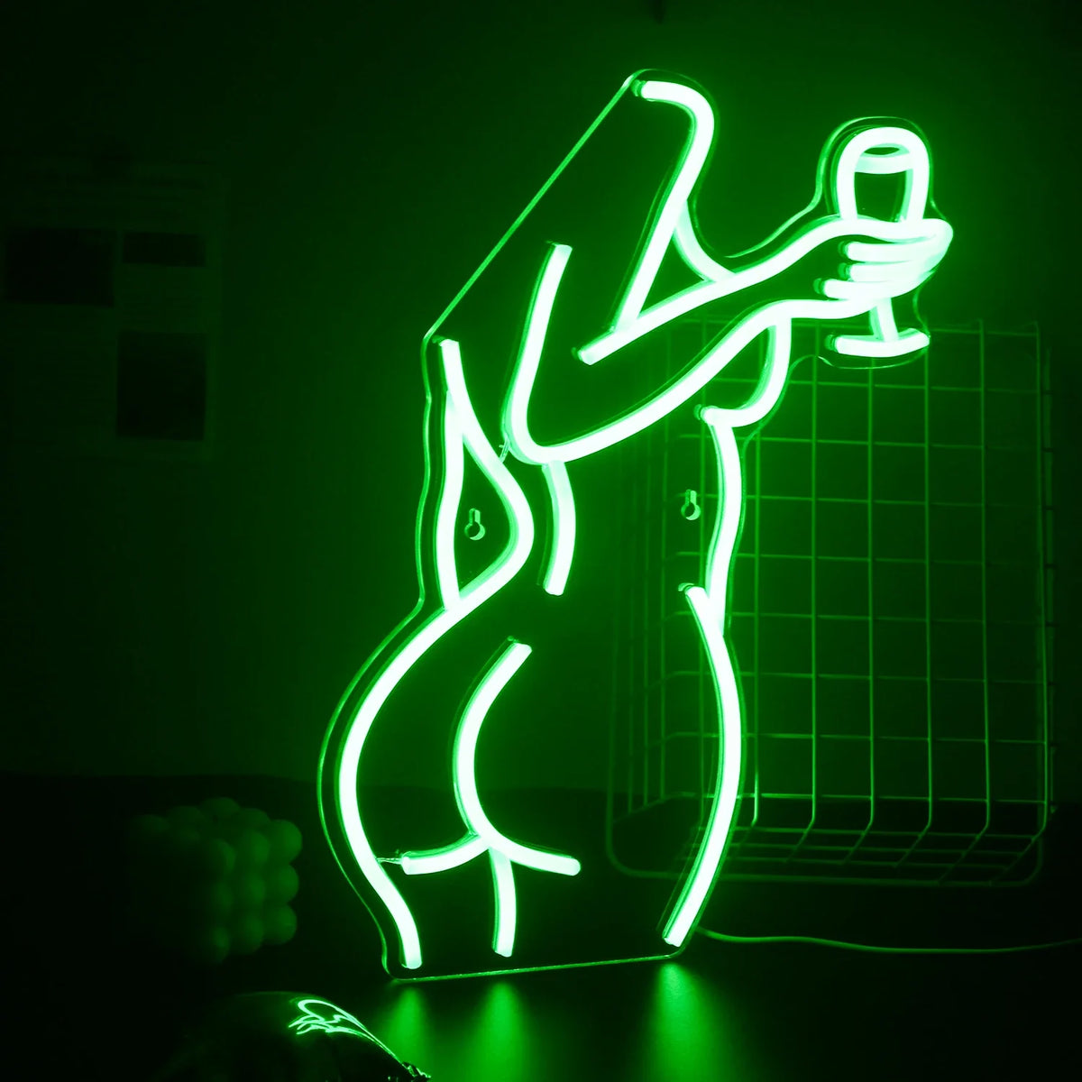 Woman Wine Glass 5V USB LED neon sign