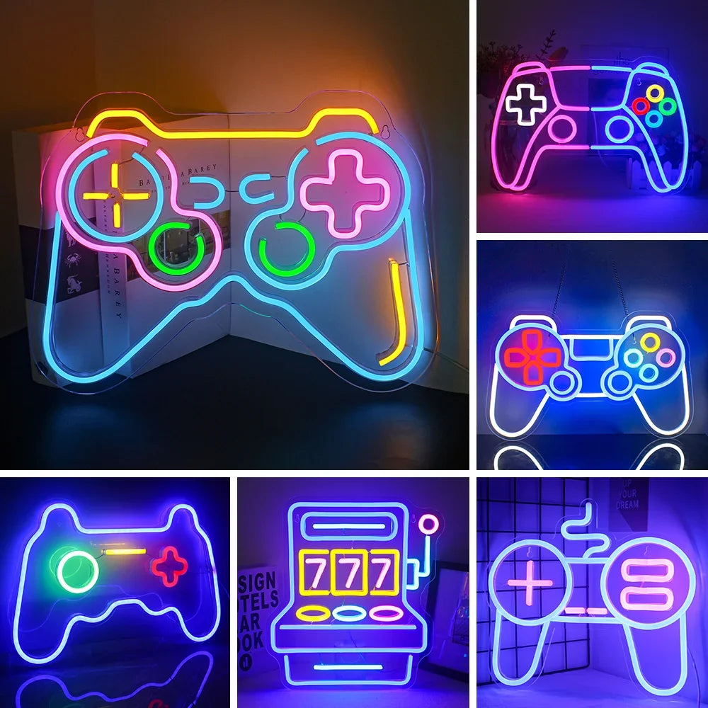 Enseigne néon LED USB 5 V Motif de jeu vidéo
