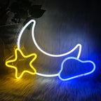 Moon Star 5V USB LED neon sign – 39X32cm