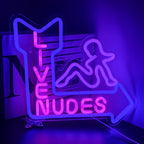 Enseigne néon LED USB 5 V Silhouette féminine « Live Nudes » — 34 × 32 cm