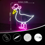 Pink White Cowboy Duck 5V USB LED neon sign
