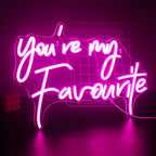 Enseigne néon LED USB 5 V You're My Favourite — rose