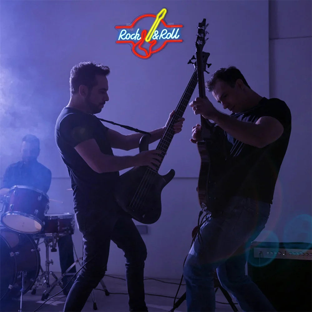 Guitar Rock & Roll 5V USB LED neon sign
