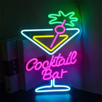 Enseigne néon LED USB 5 V Cocktail Bar — 30 × 42 cm