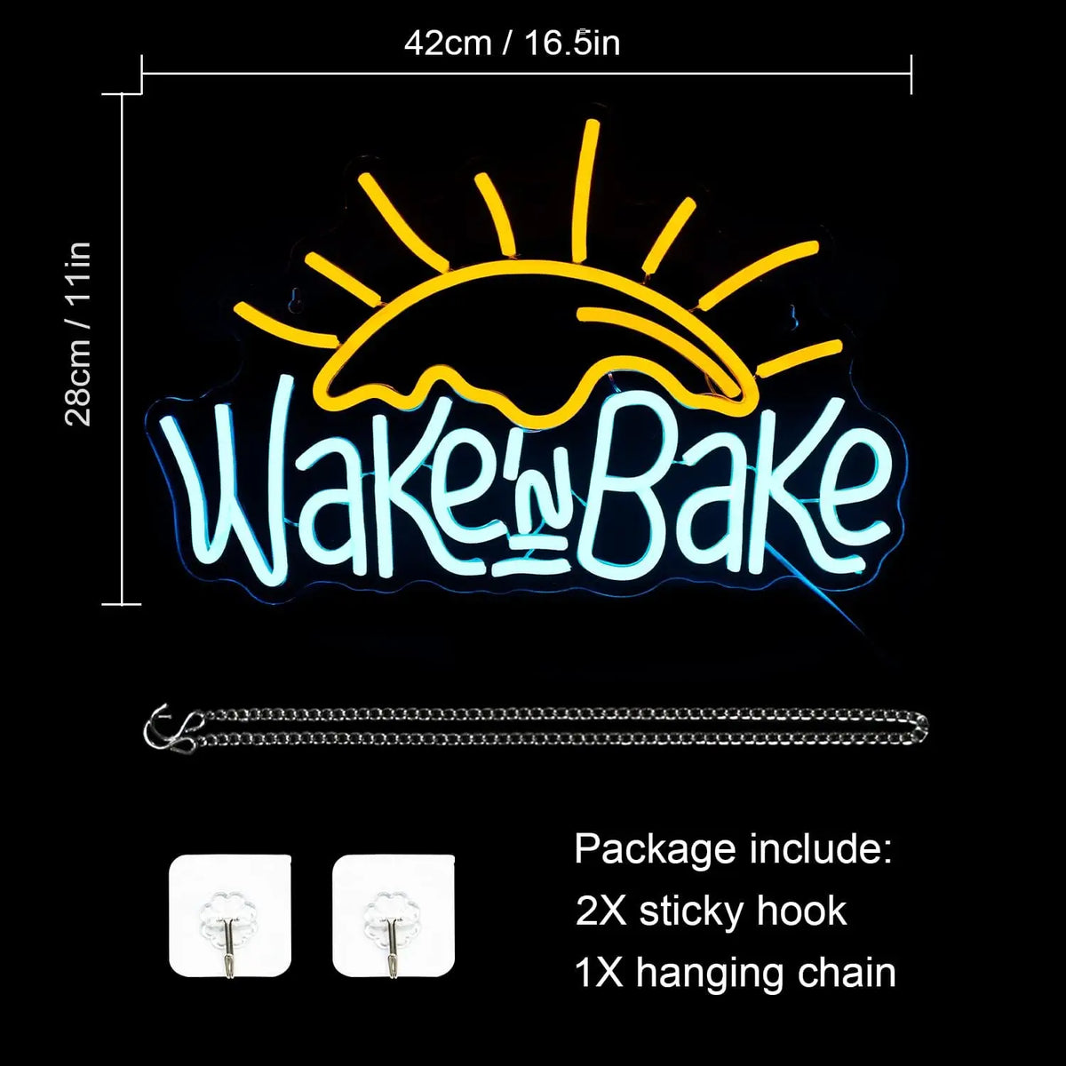 Wake 'n' Bake 5V USB LED neon sign
