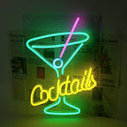 Green Cocktails 5V USB LED neon sign – 30x42cm