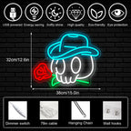 Cowboy Skull Rose 5V USB LED neon sign