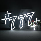 Lucky Number 777 5V USB LED neon sign – White