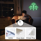 Enseigne néon LED USB 5 V Extraterrestre vert