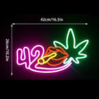 Green Leaf and Cigar 5V USB LED neon sign