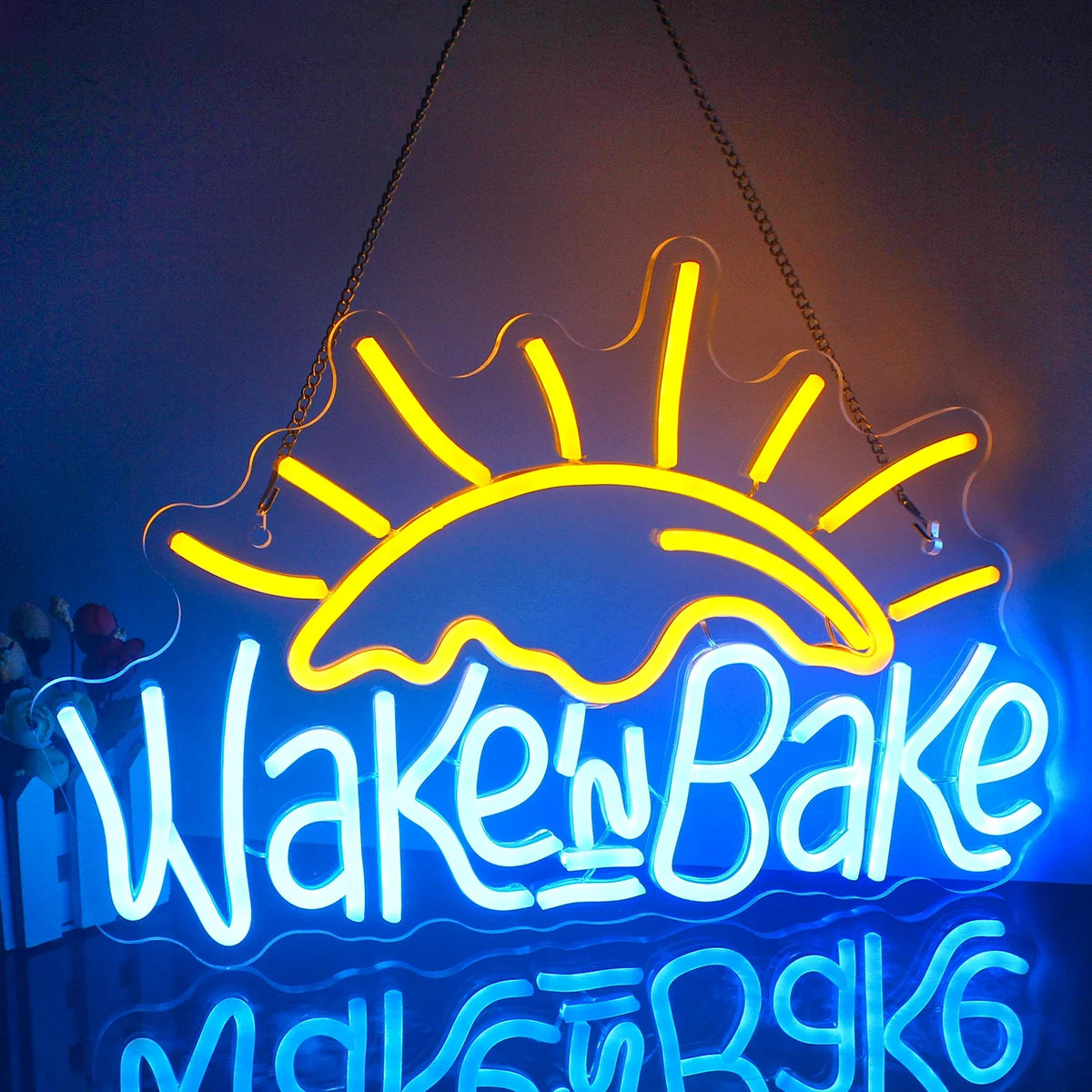 Wake 'n' Bake 5V USB LED neon sign – 42x28cm